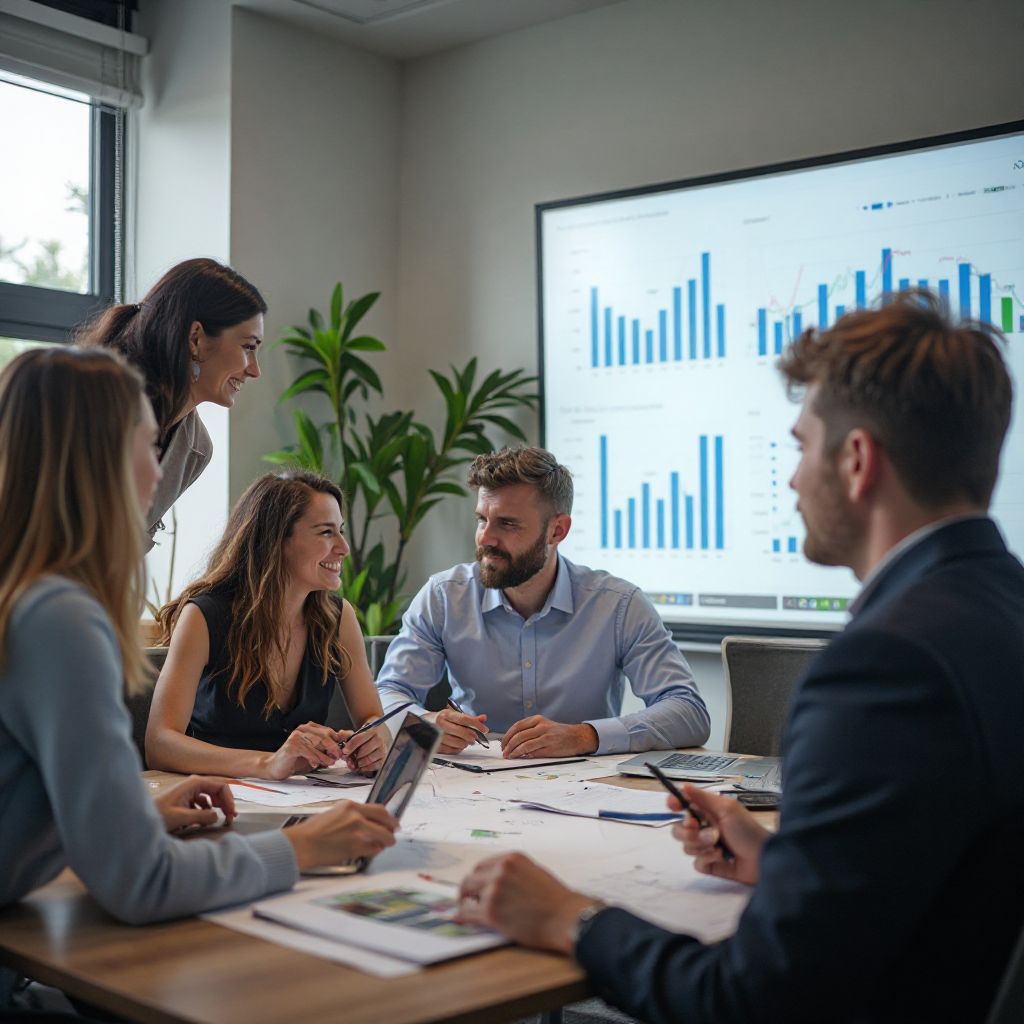 Team planning session for client strategy