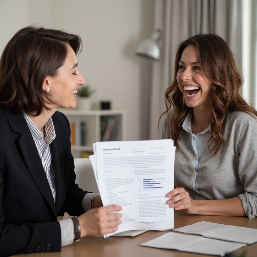 Client celebrating financial milestone