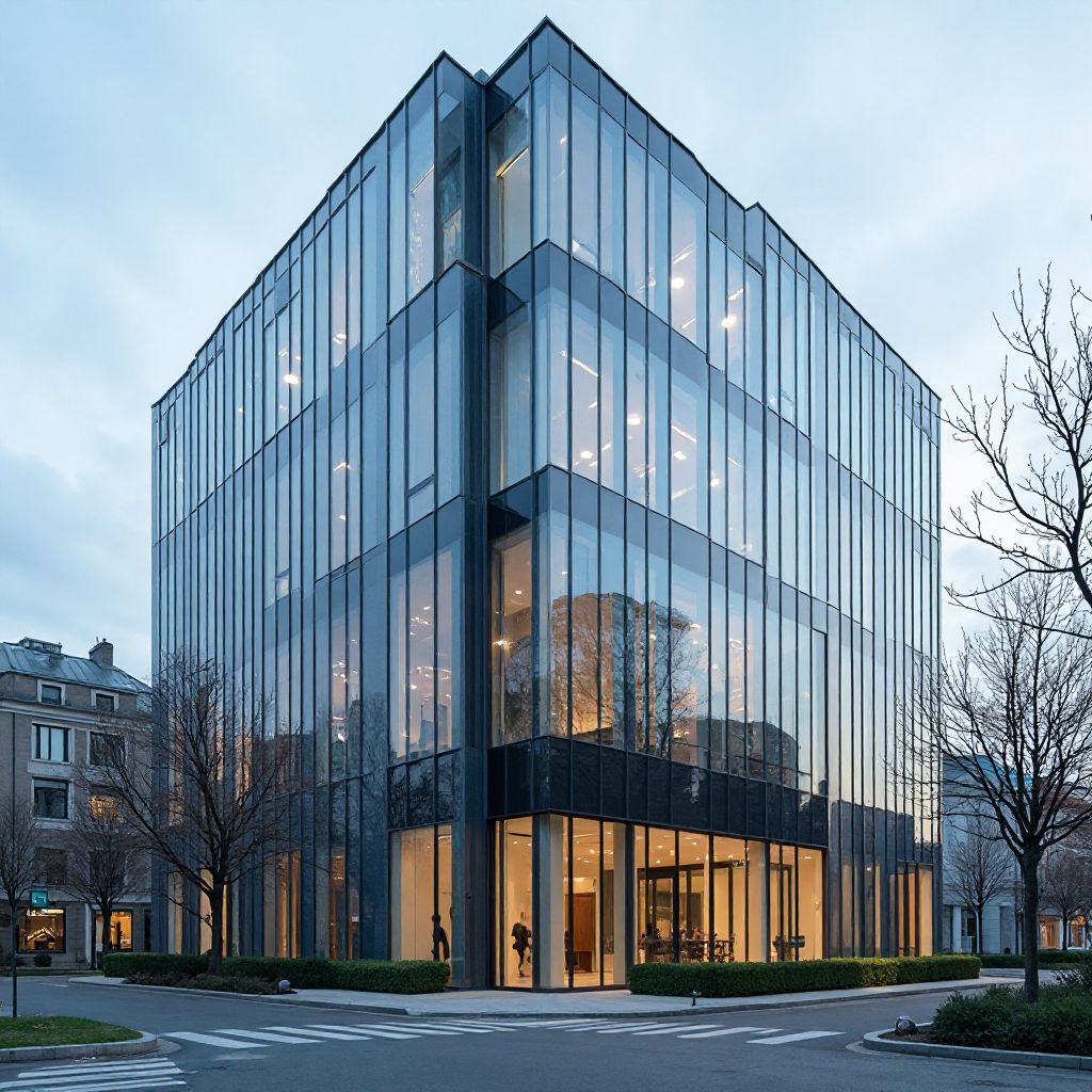 Modern bank building exterior